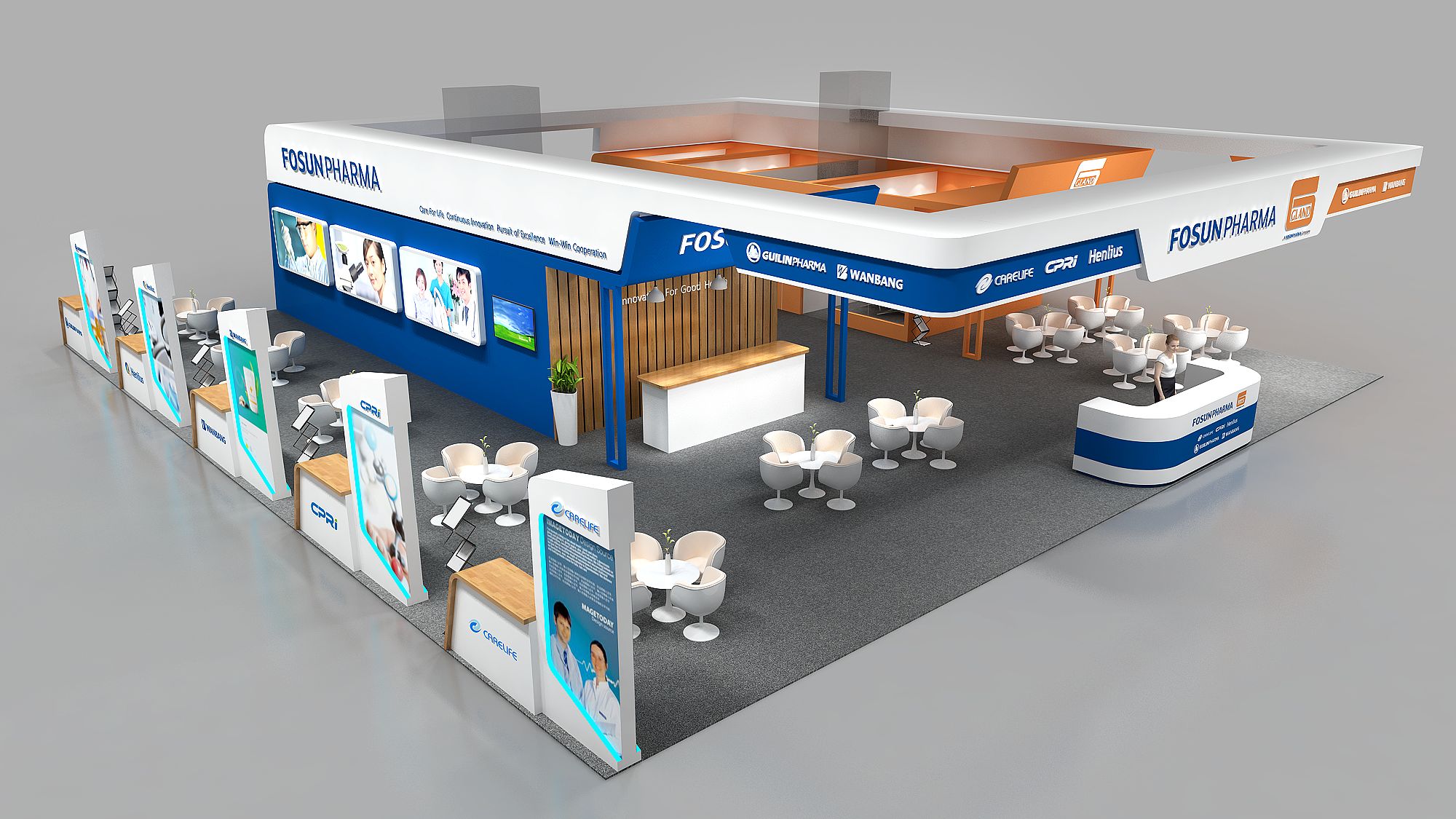 【復(fù)星】大型海外展臺(tái)設(shè)計(jì)搭建